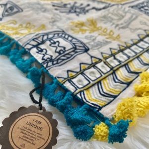 NWT Boho Embroidered Shawl Throw Multipurpose Wrap